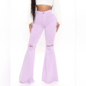 Fashion Nova Lavender Wide Leg Jeans